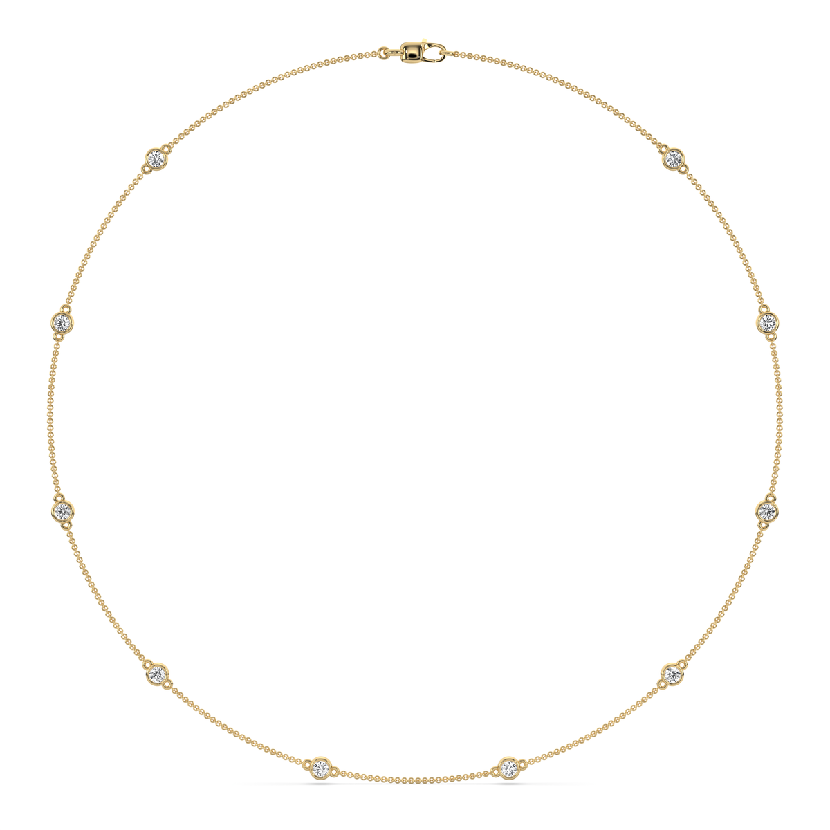 Diamond Bezel Station Necklace