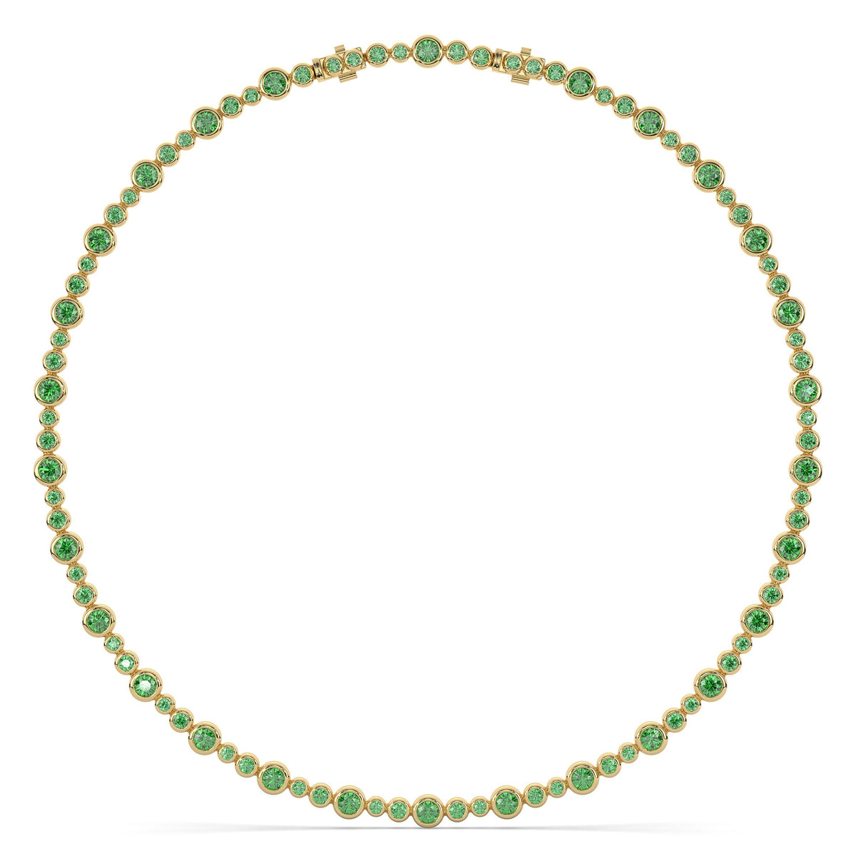 Emerald Tennis Bubble Necklace