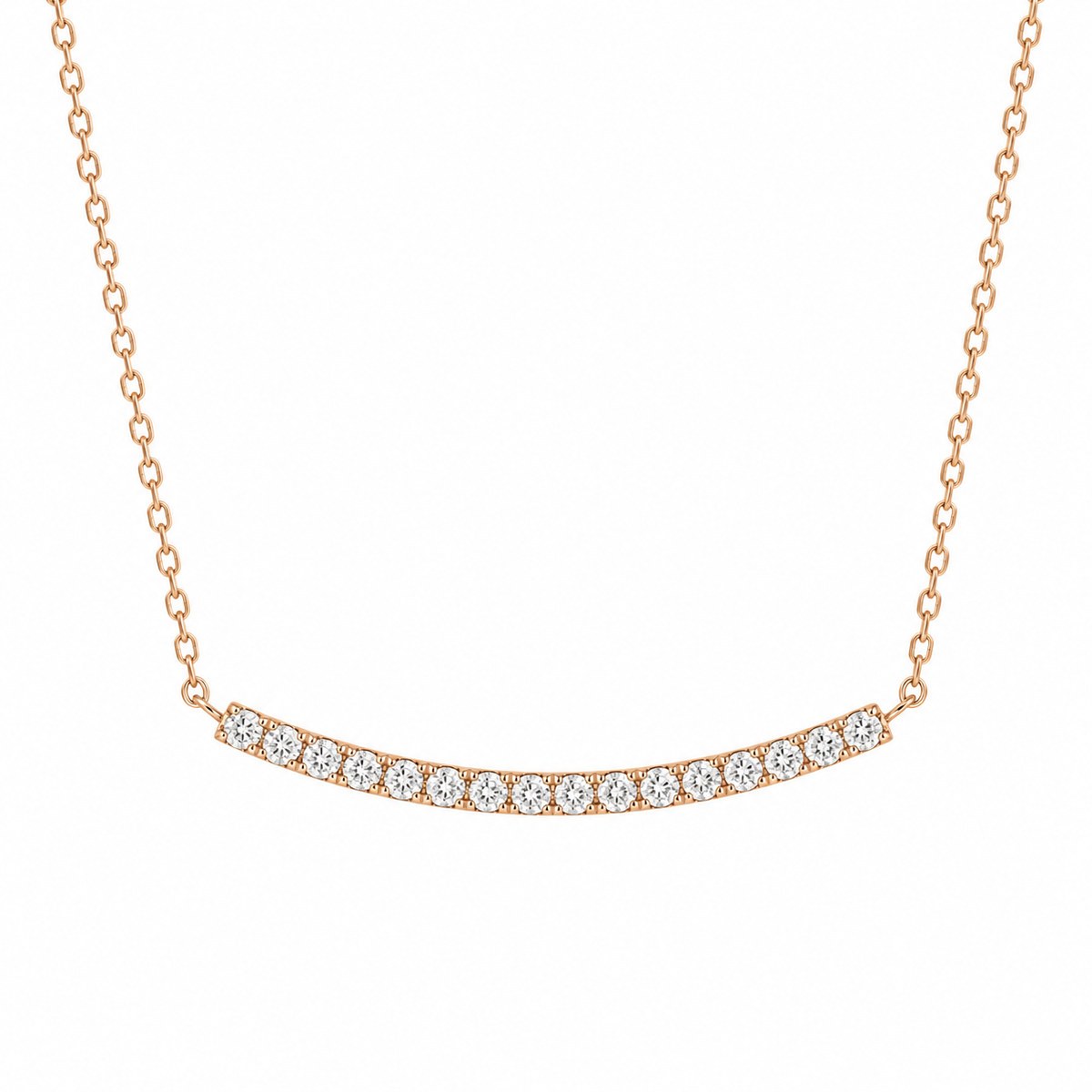 Diamond Curved Bar Necklace