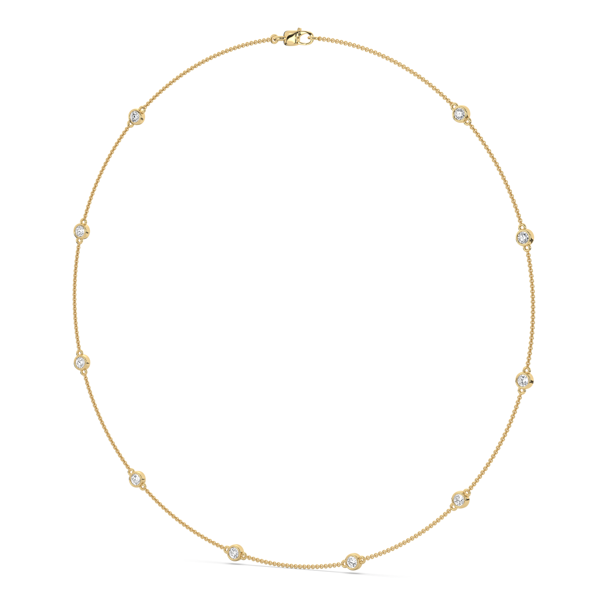 Diamond Bezel Station Necklace