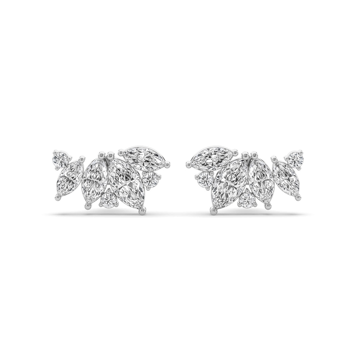 Marquise Diamond Crawler Stud Earring