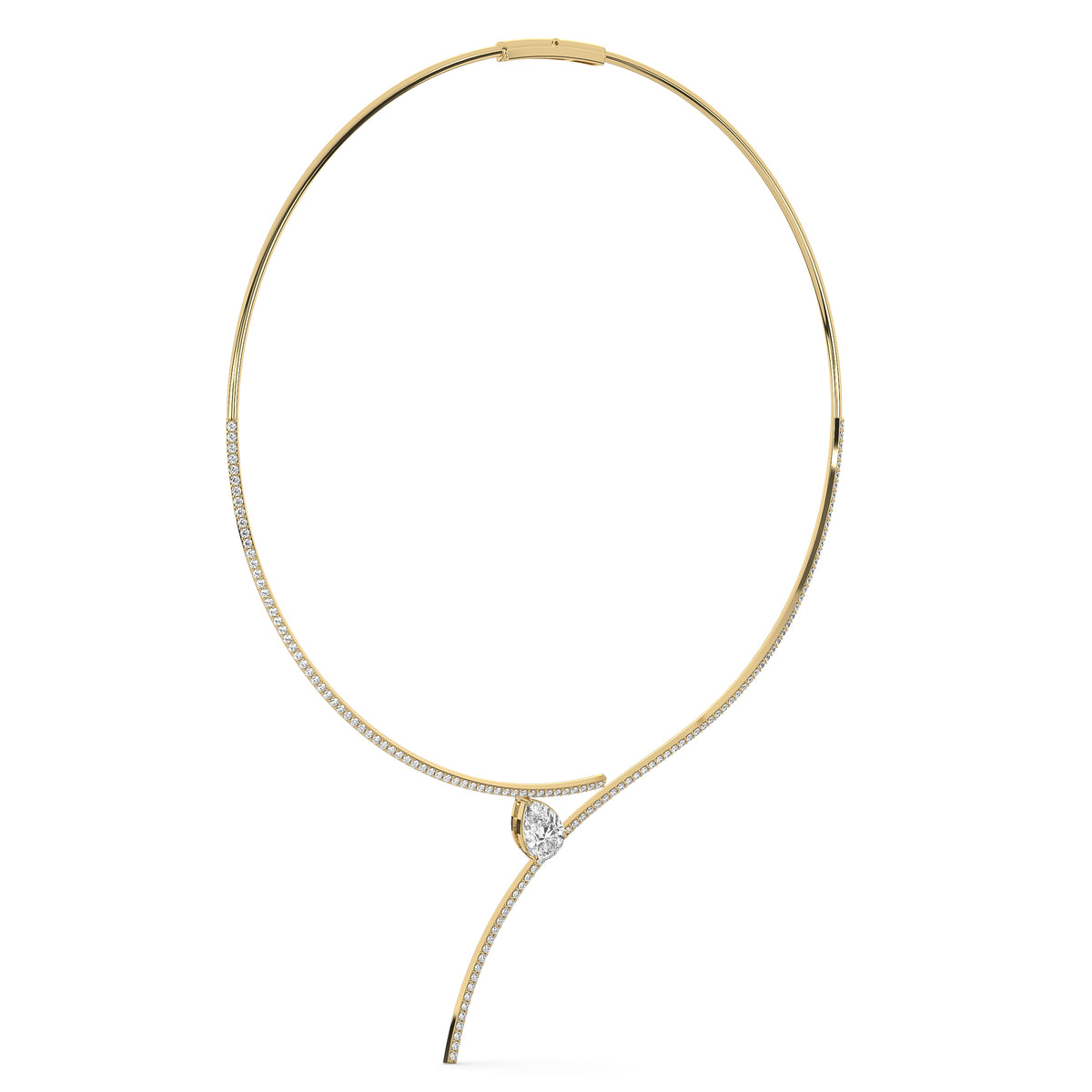 Floating Pear Diamond Choker