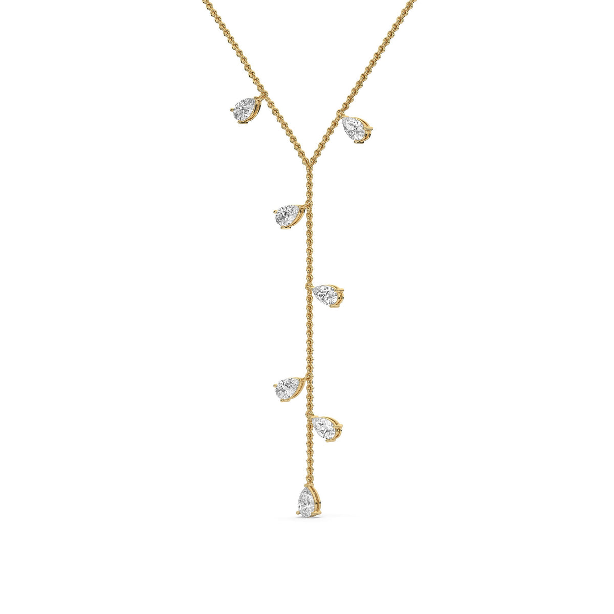 Pear Diamond Drop Lariat
