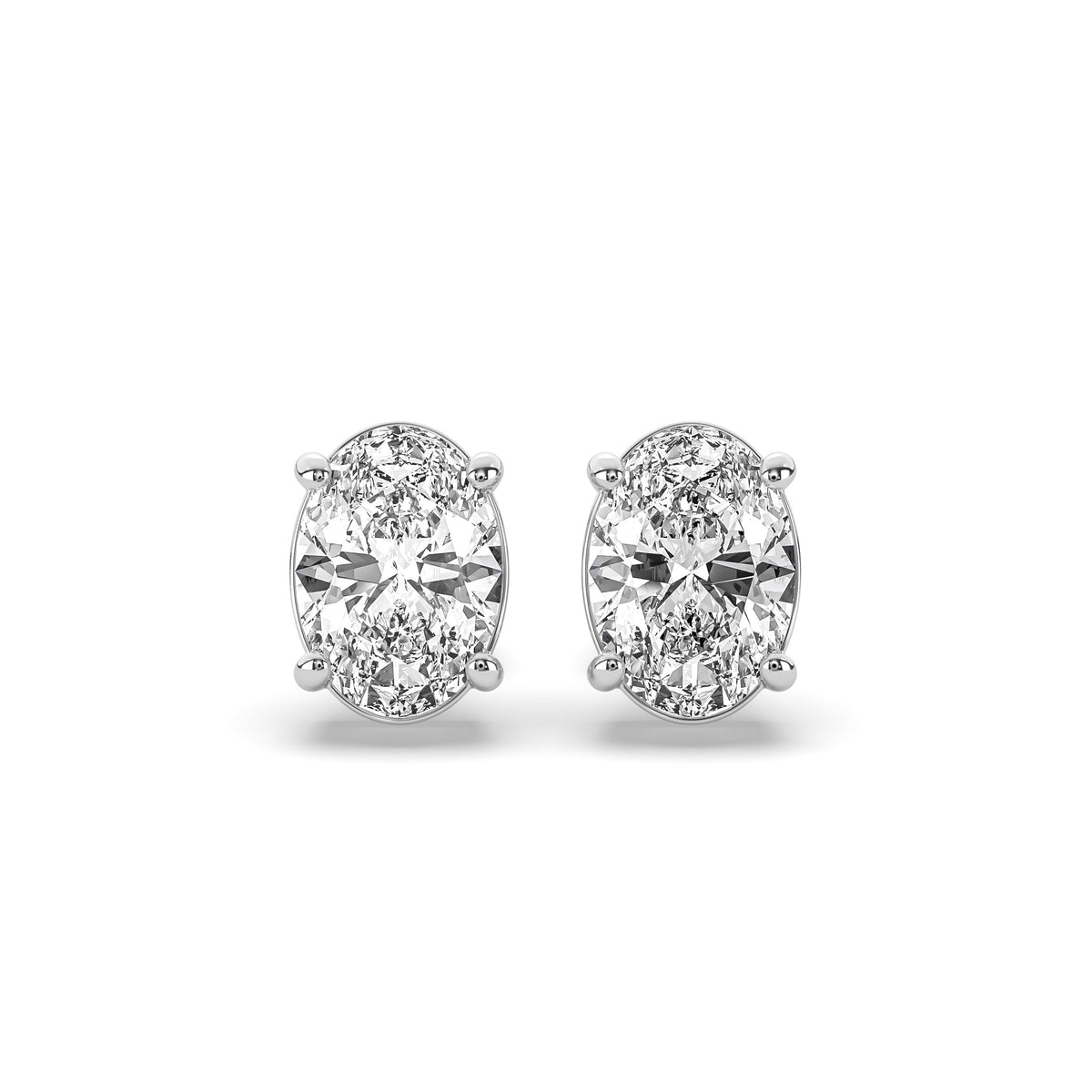 Oval Diamond Solitaire Studs (1.5 Carats Each)