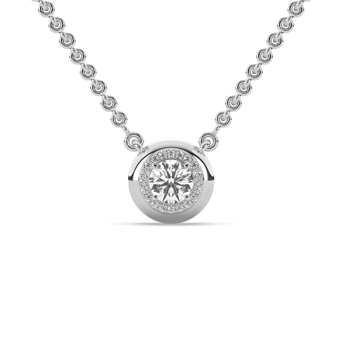 Diana Diamond Halo Pendant Necklace