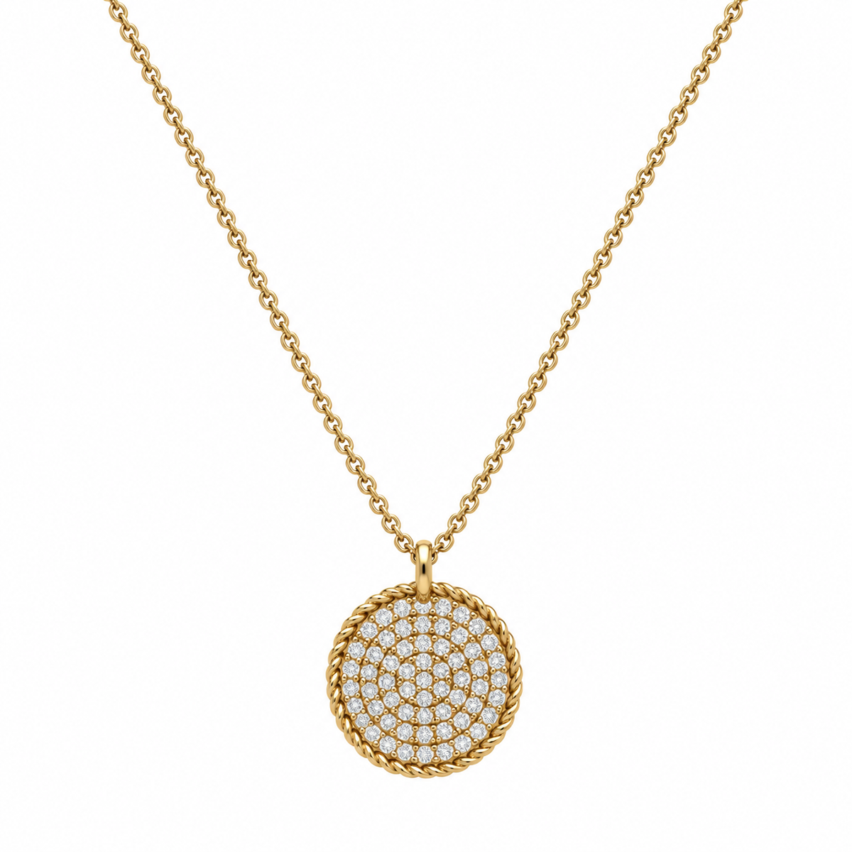 Pavé Disc Diamond Necklace
