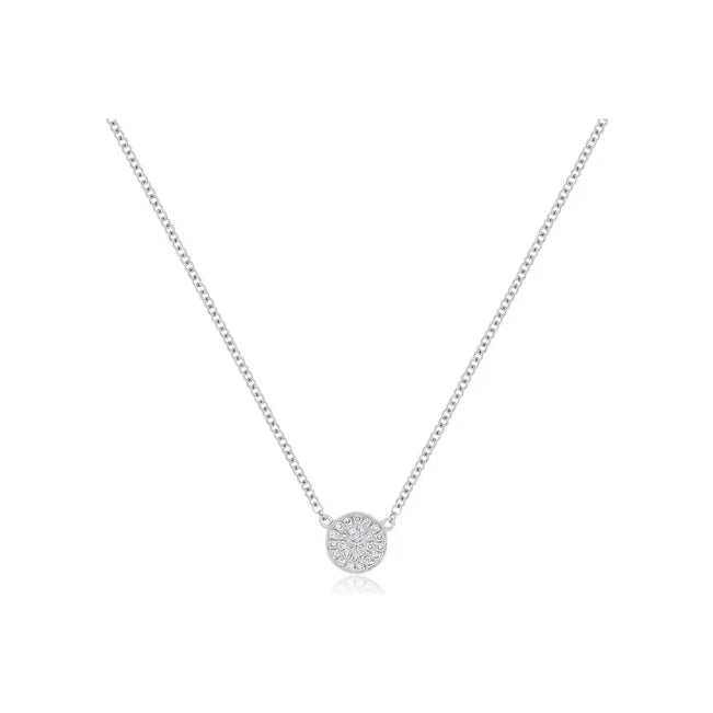 EF-Collection Diamond Mini Disc Necklace