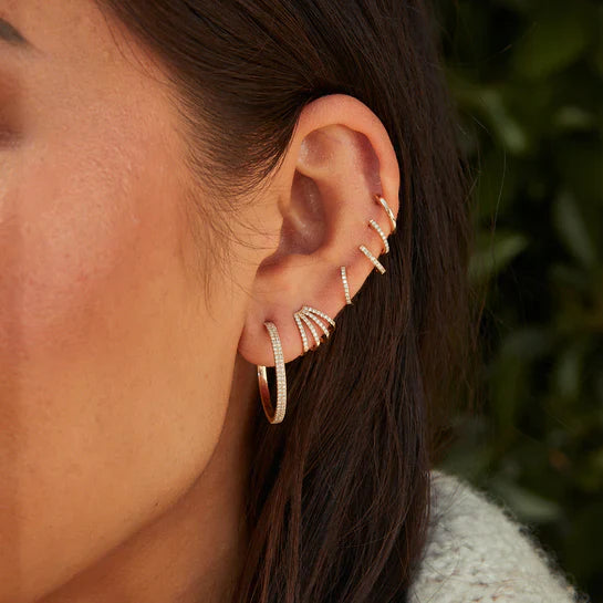 EF-Collection Diamond Multi Huggie Earrings