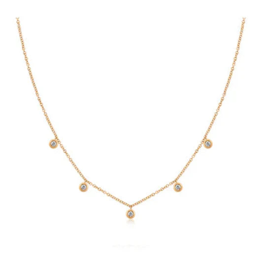 EF-Collection 5 Diamond Bezel Choker Necklace