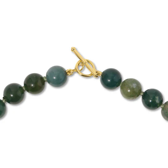 EF-Collection Luna Necklace With Moss Agate