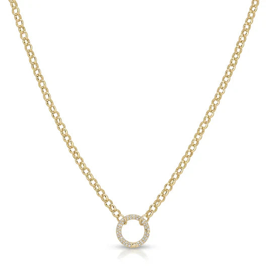 Rolo Chain Diamond Enhanced Necklace