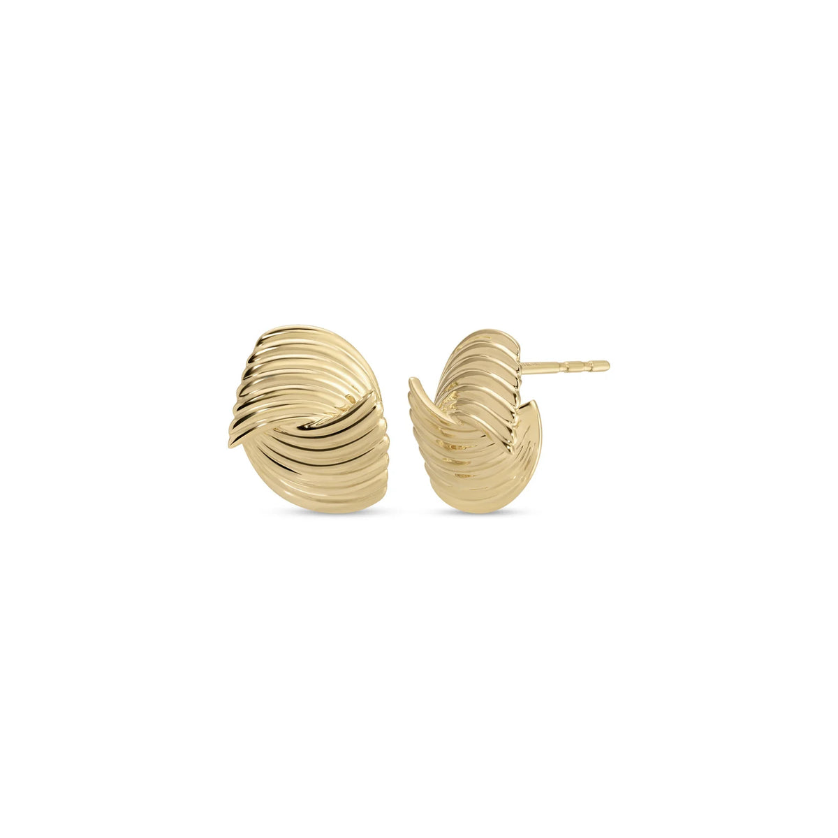 product image of EF-Collection Gold Freya Stud Earrings in yellow gold on a white background.
