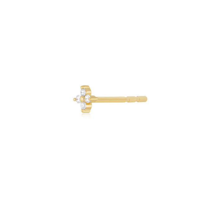 EF-Collection Mini Diamond Fleur Stud Earrings