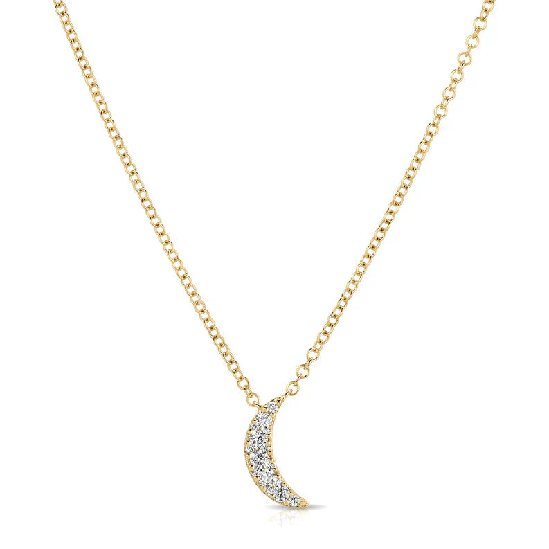 EF-Collection Full Cut Diamond Crescent Moon Choker