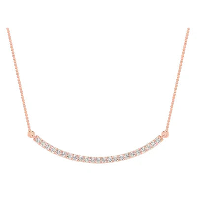 Large Diamond Curved Bar Necklace