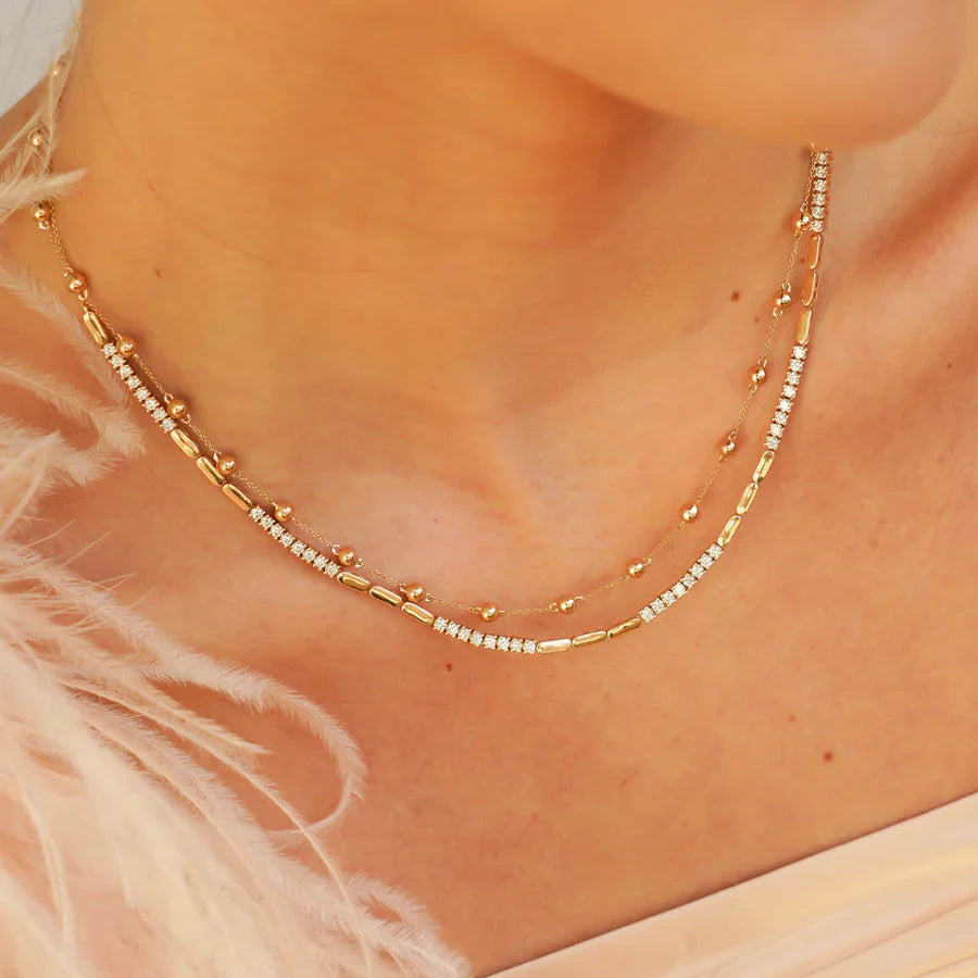 DRD MELODY EDEN GOLD BAR TENNIS NECKLACE