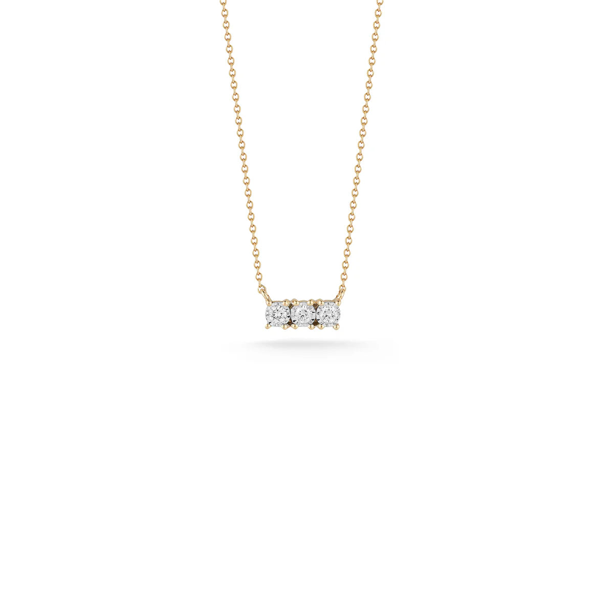 Product shot of Ava Bea Bar Necklace in Yellow Gold on a white background.