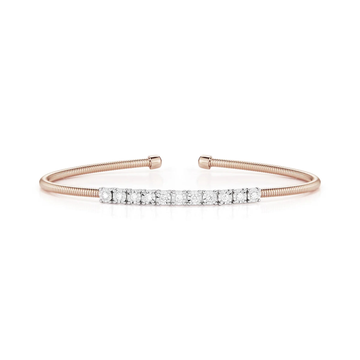 Dana Rebecca Designs Ava Bea Flexi Cuff Bracelet in rose gold on white background