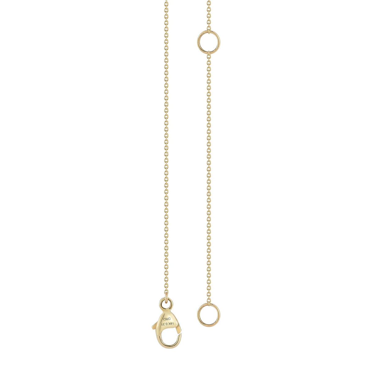 Clasp of Dana Rebecca Designs Ava Bea Interval Trio Tennis Necklace in yellow gold on white background