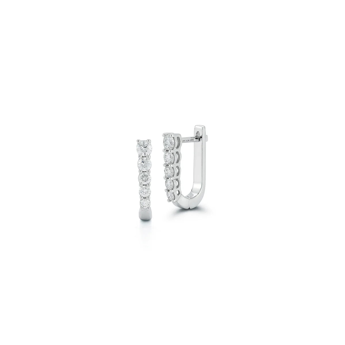 product shot of Ava Bea Medium Graduating Hoop in white Gold on white background