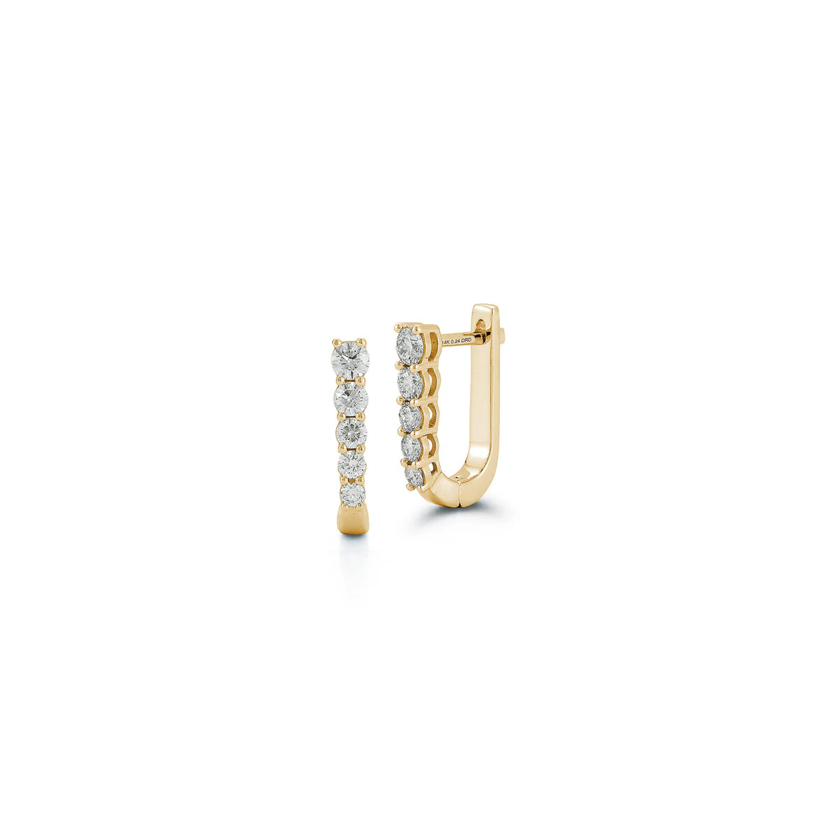product shot of Ava Bea Medium Graduating Hoop in Yellow Gold on white background