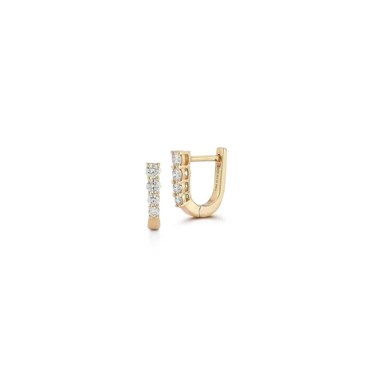product shot of Ava Bea Mini Graduating Hoop in Yellow Gold on white background