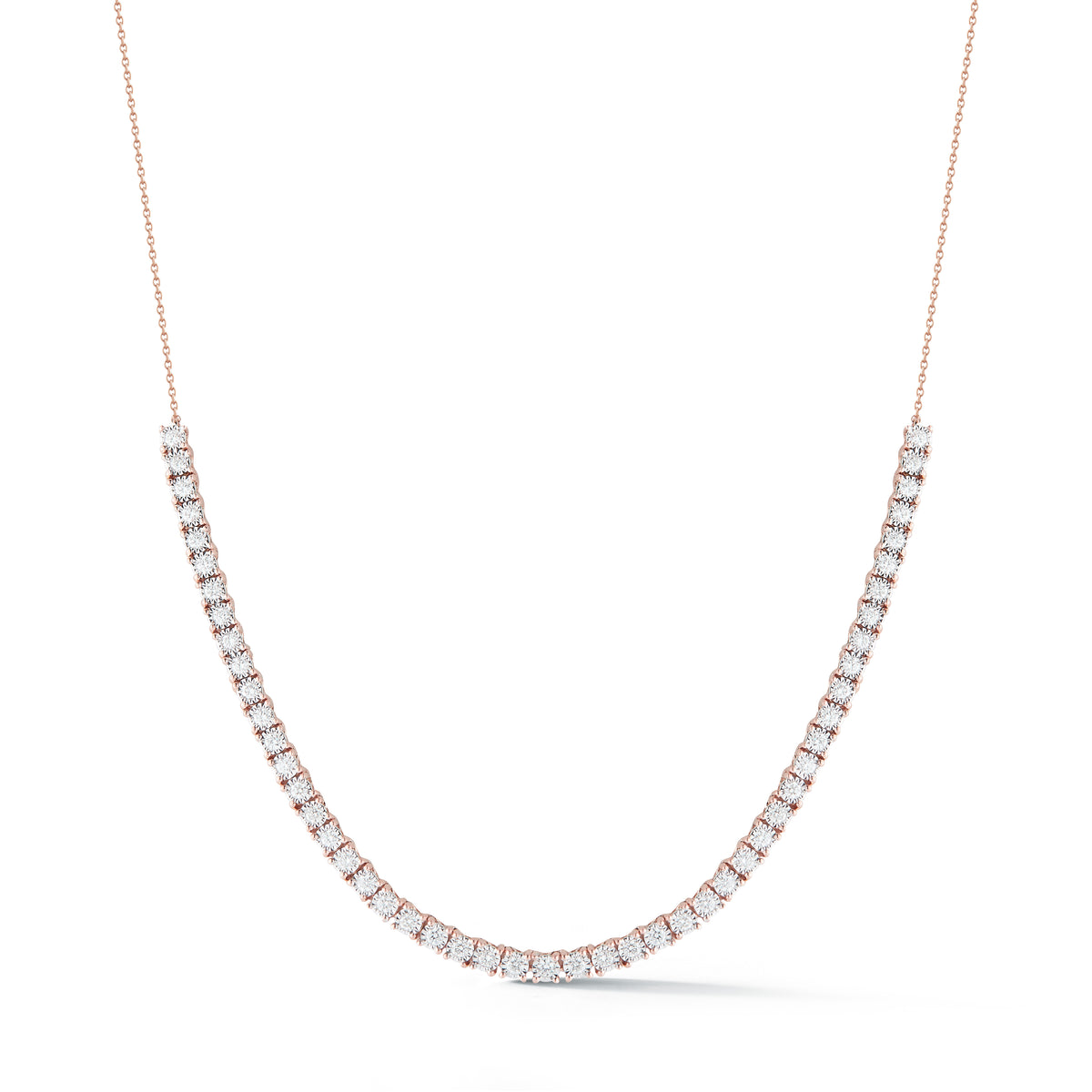 Dana Rebecca Designs Ava Bea Tennis Necklace in rose gold on white background