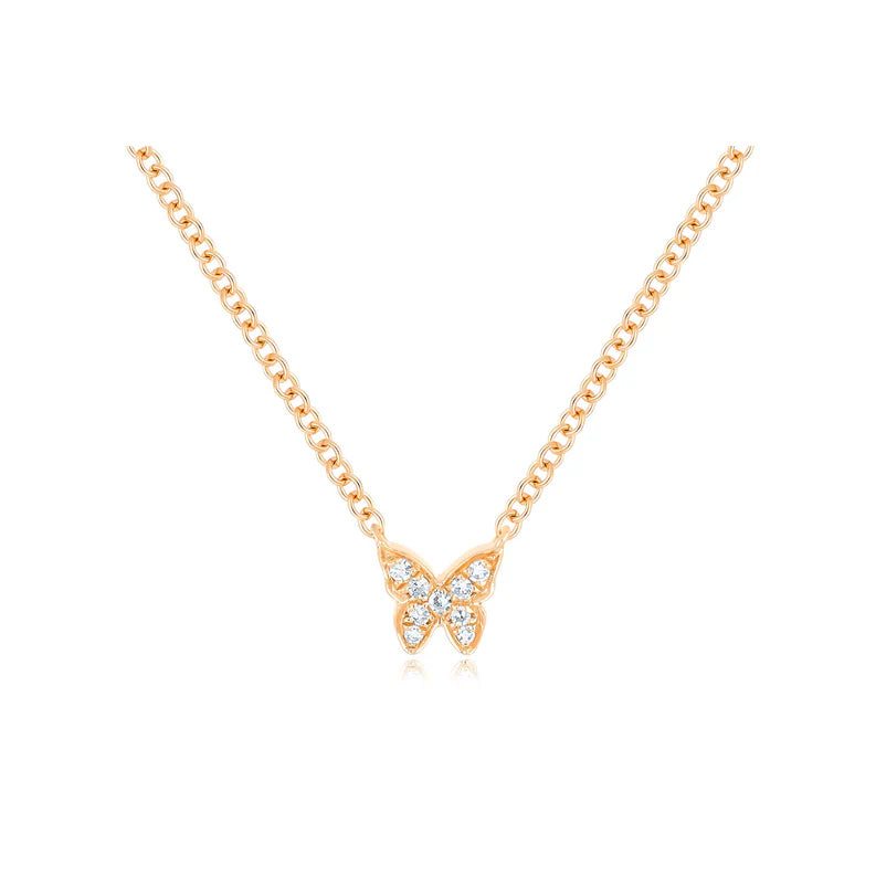 EF-Collection Diamond Baby Butterfly Necklace