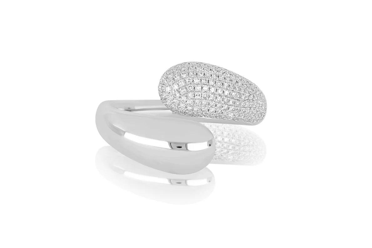 EF Collection Diamond Dome Ring in white gold on white background.