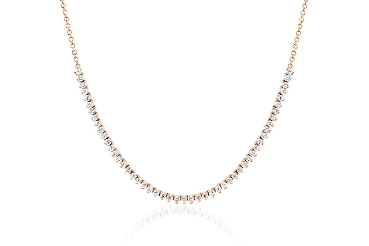 EF Collection Diamond Segment Necklace in rose gold on white background.