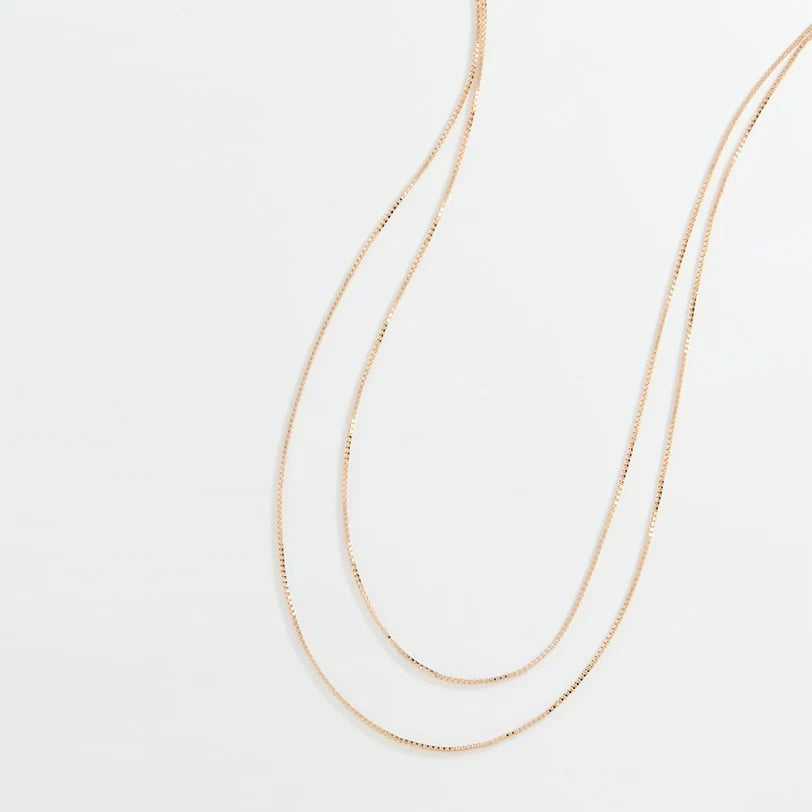 EF-Collection Double Strand Liquid Gold Necklace in yellow gold on white background