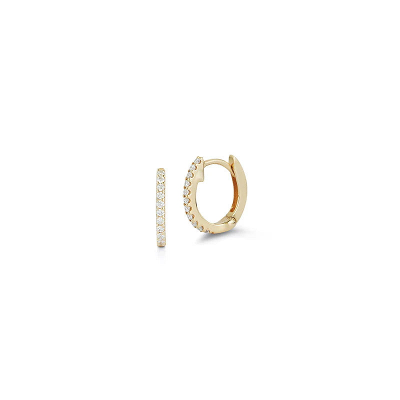 Dana Rebecca Designs DRD Medium Huggies in yellow gold on white background