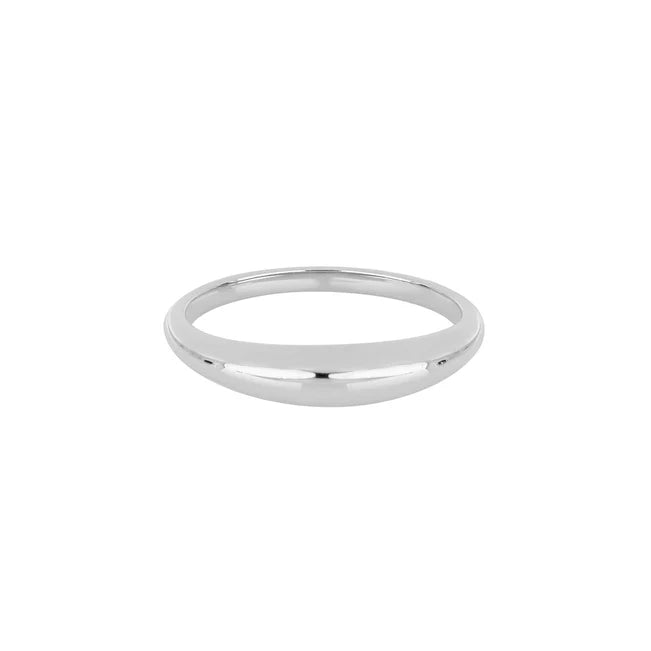 EF Collection Gold Dome Ring in white gold on white background.