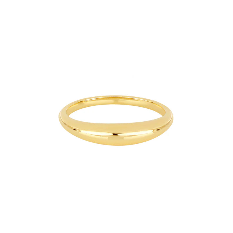 EF Collection Gold Dome Ring in yellow gold on white background.