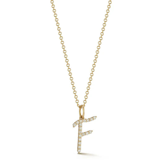 EF-Collection Gold Every Length Initial Chain Necklace in yellow gold on white background