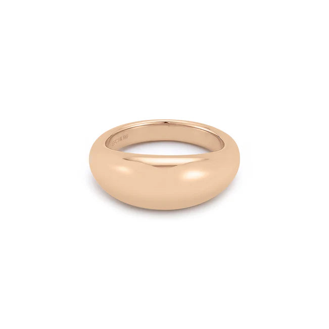 EF Collection Gold Jumbo Dome Ring in rose gold on white background.