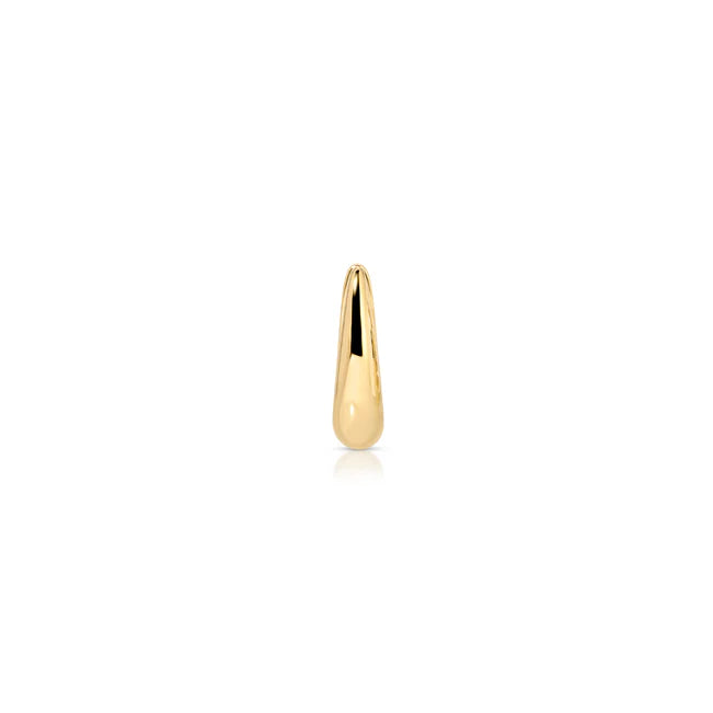 EF Collection Single Gold Mini Maeve Huggie Earrings in yellow gold displayed on white background