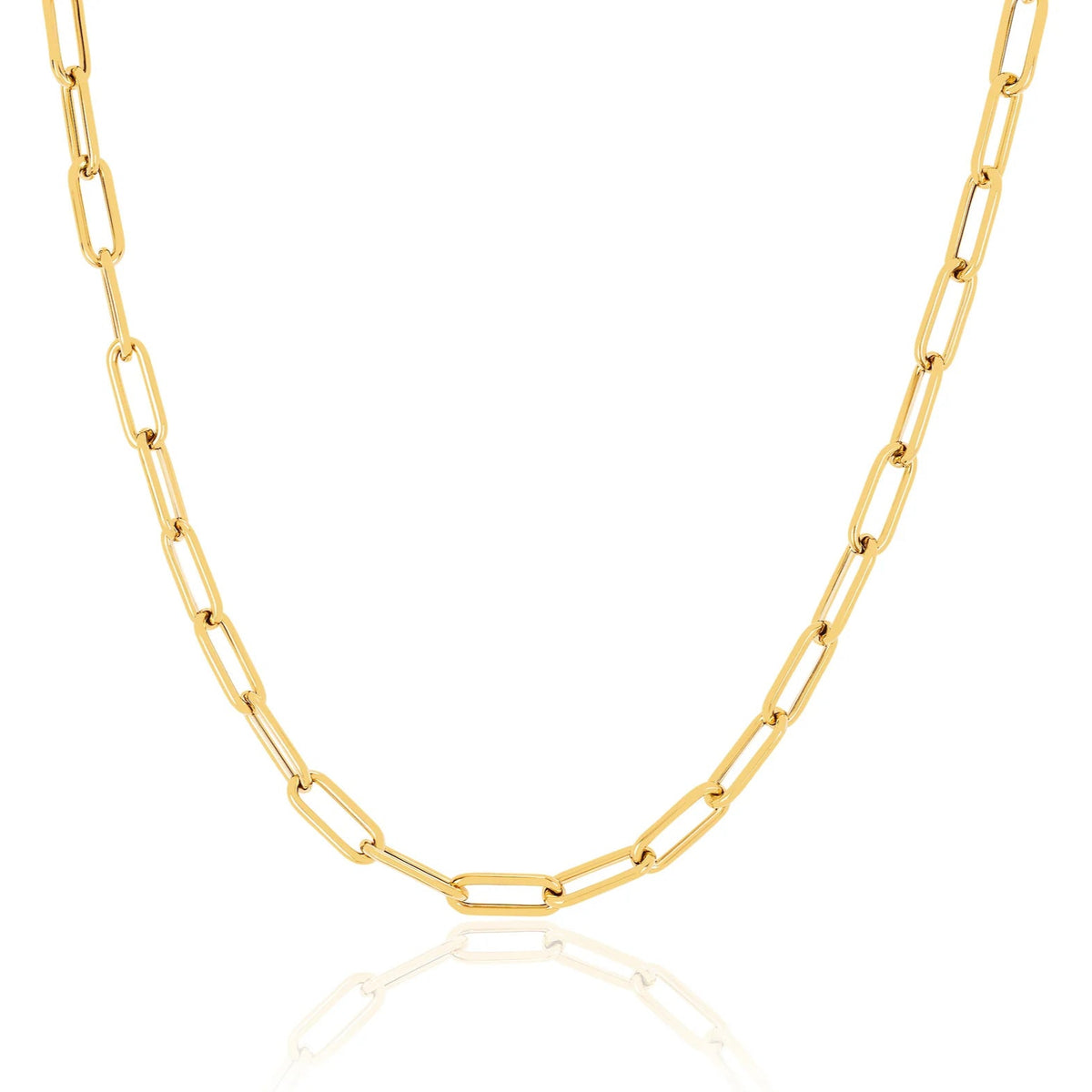 EF-Collection Jumbo Lola Chain Necklace in yellow gold on white background