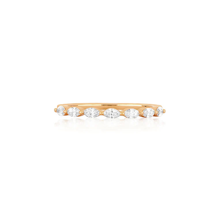 EF Collection Marquise Diamond Ring in rose gold on white background.