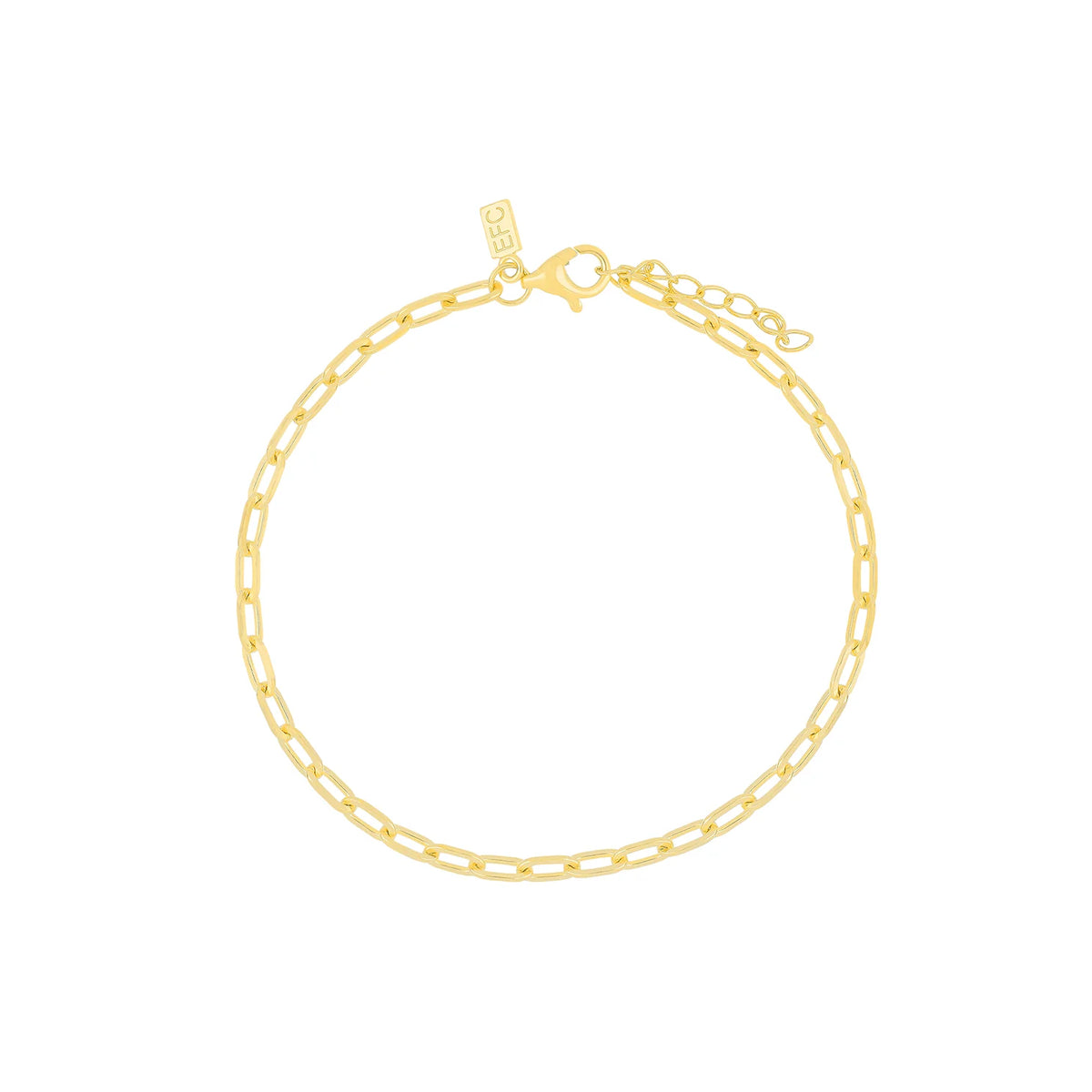 EF-Collection Mini Link Chain Bracelet in yellow gold on white background
