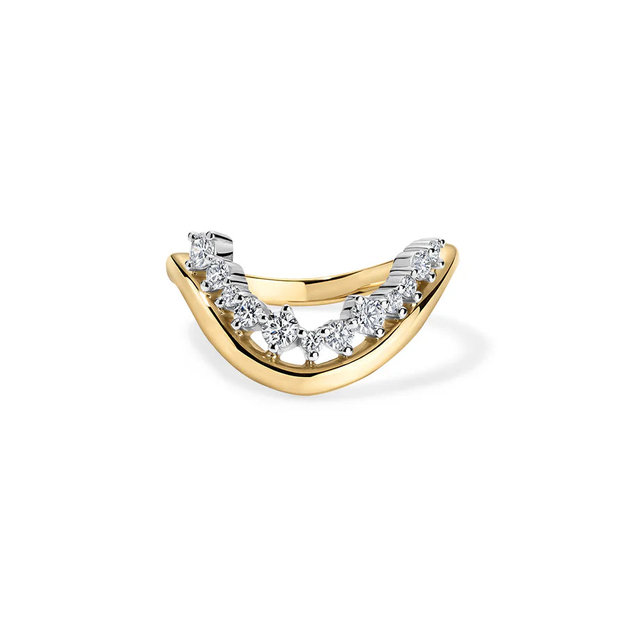 Rosario Navia Mara Curved Ring I in yellow gold on white background