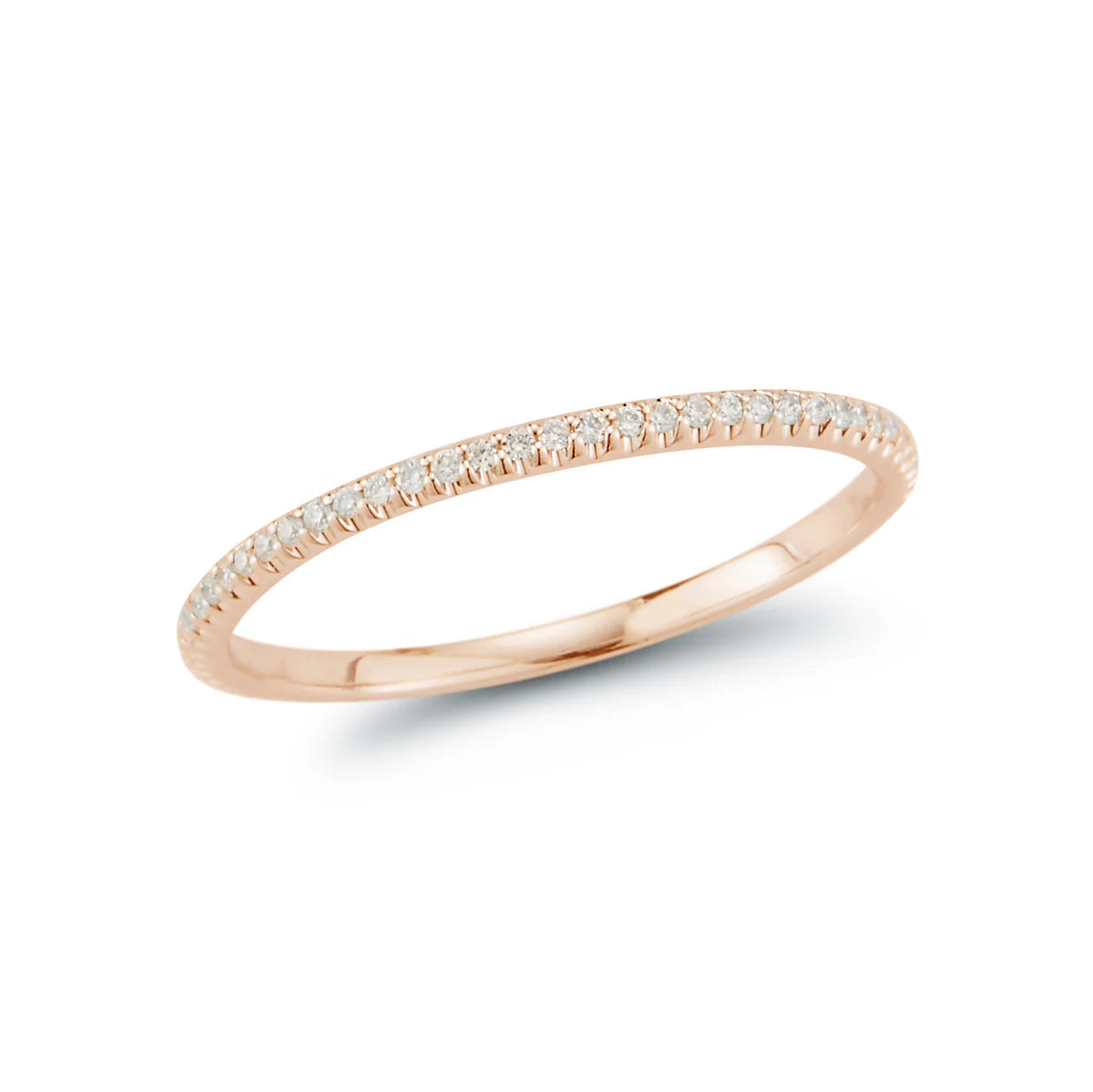Product shot of Dana Rebecca Designs Sylvie Rose Eternity Slim Ring in rose gold on a white background.