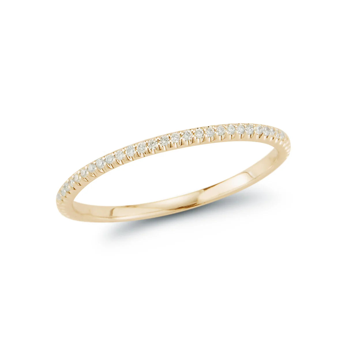 Product shot of Dana Rebecca Designs Sylvie Rose Eternity Slim Ring in yellow gold on a white background.