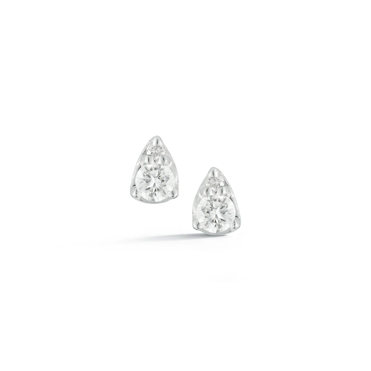 product shot of Dana Rebecca Designs Sophia Ryan Petite Teardrop studs in white gold on white background.