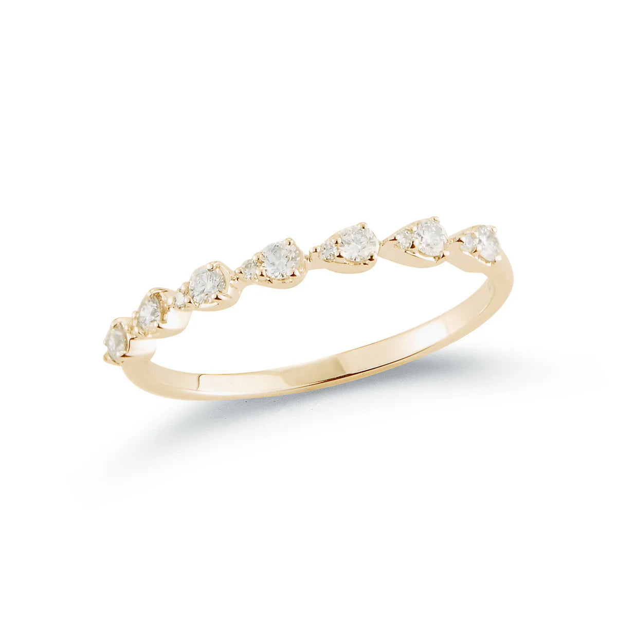 Product shot of Dana Rebecca Designs Gold ring with diamonds on a white background