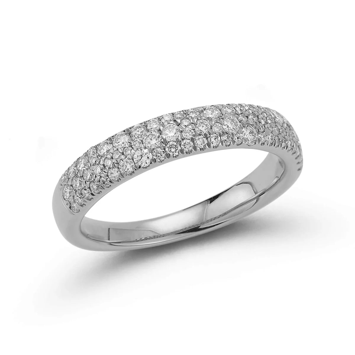 Dana Rebecca Designs Sylvie Rose Large Pavé Ring on white background in white gold