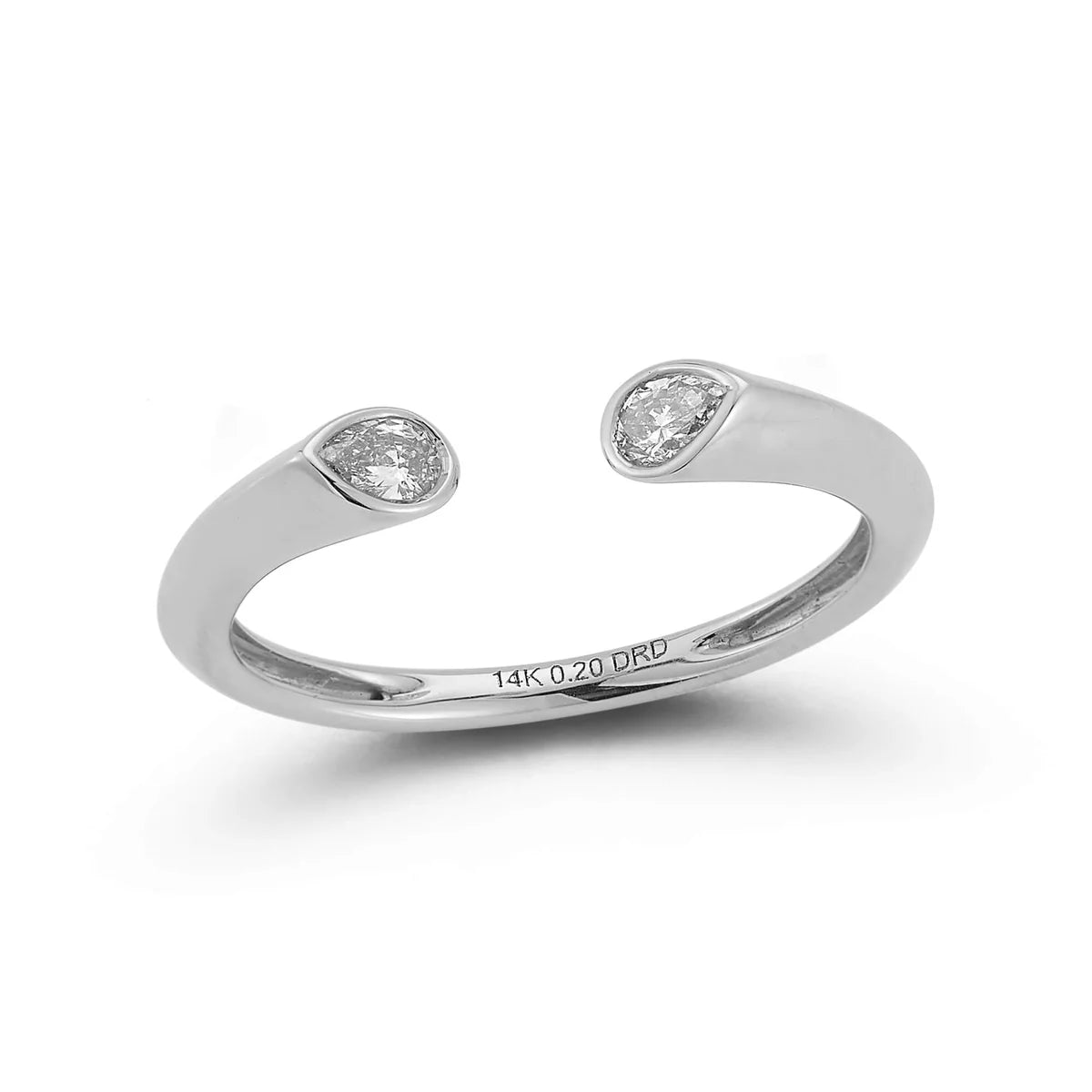 Dana Rebecca Designs Taylor Elaine Inlay Pear Ring in white gold on white background