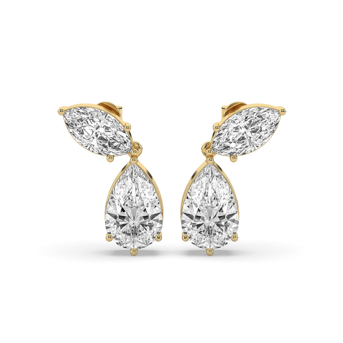 Marquise & Pear Drop Stud Earrings