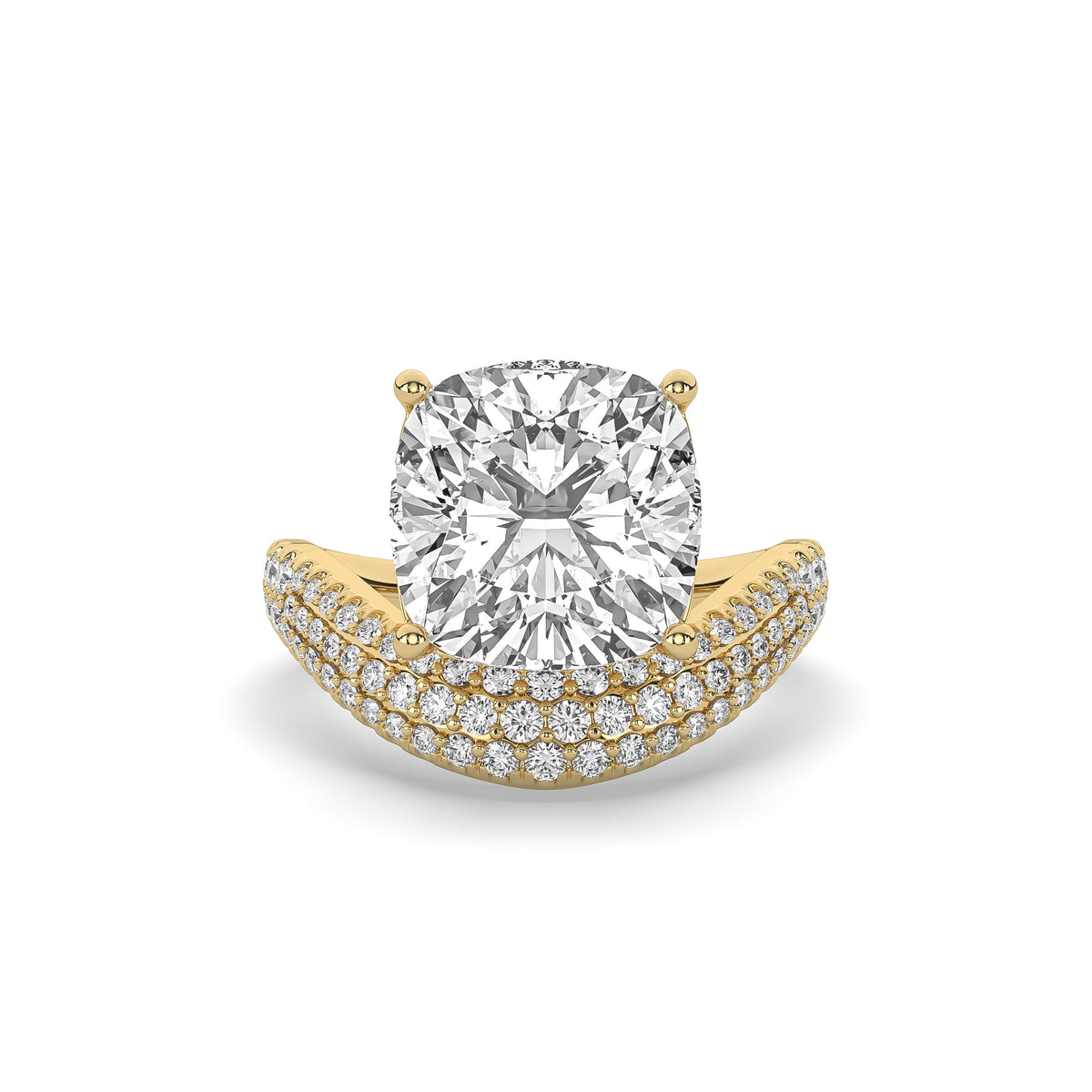 Old Mine Diamond Wave Ring