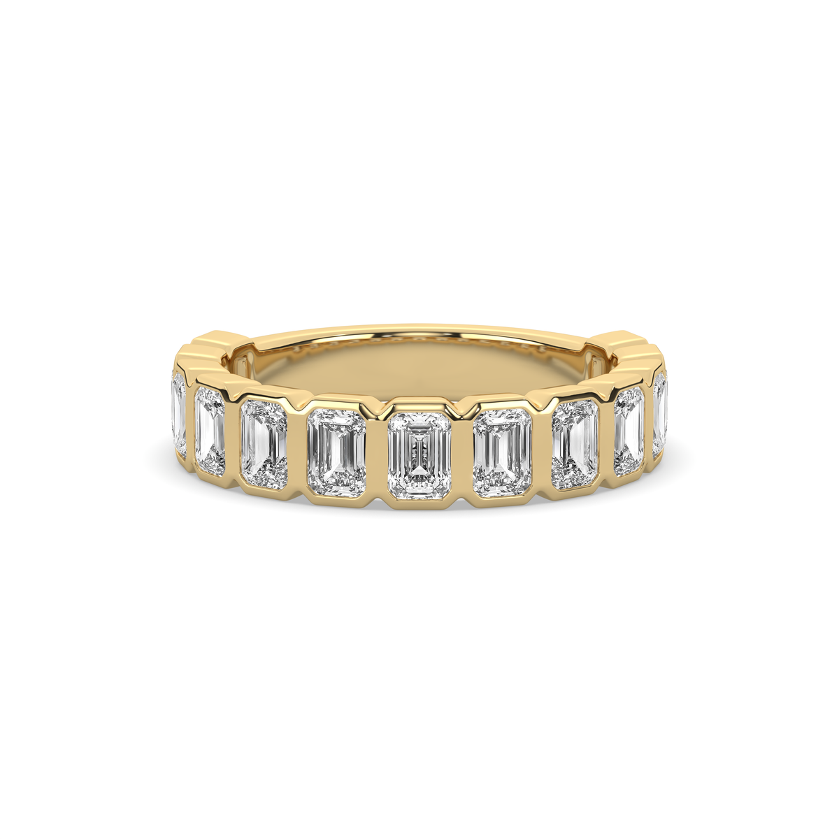 EMERALD DIAMOND BEZEL 3/4 BAND